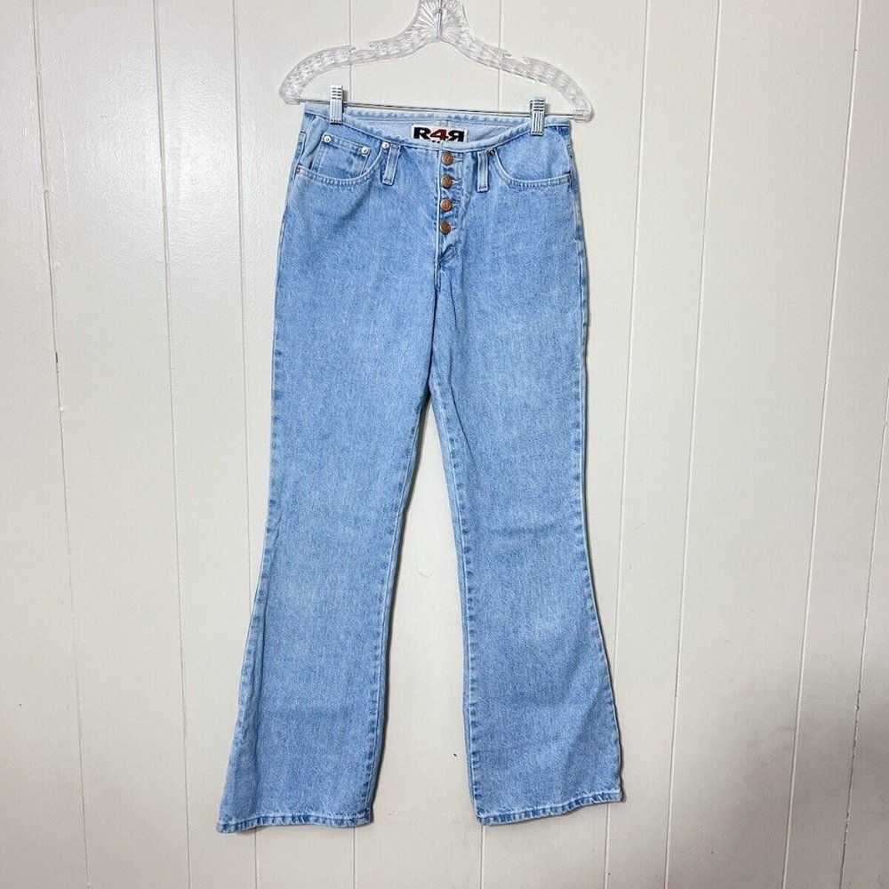 R4R Rave 4 Real Womens Light Blue Denim Vintage 27x31.5